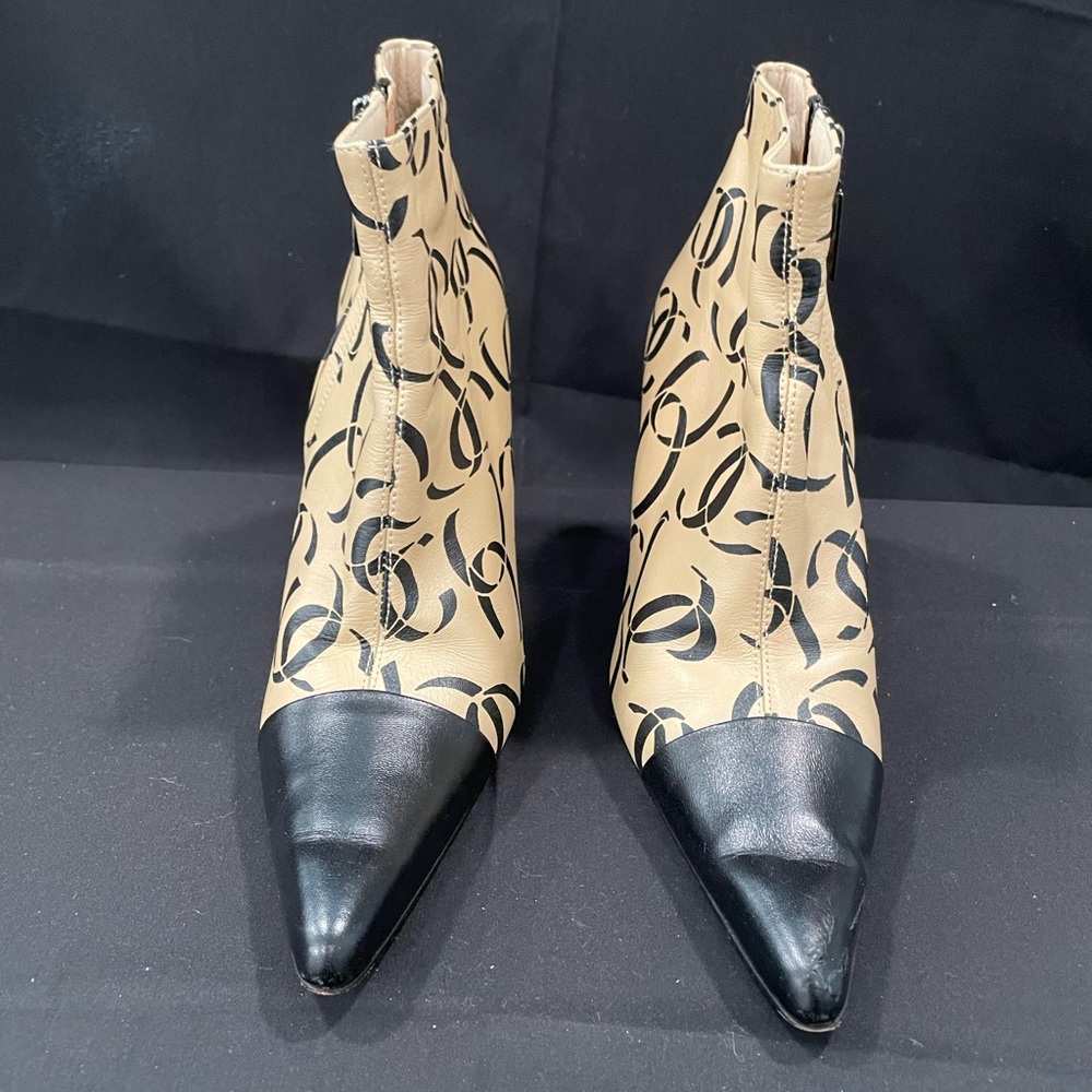 Vintage CHANEL Black and Tan Ankle Booties